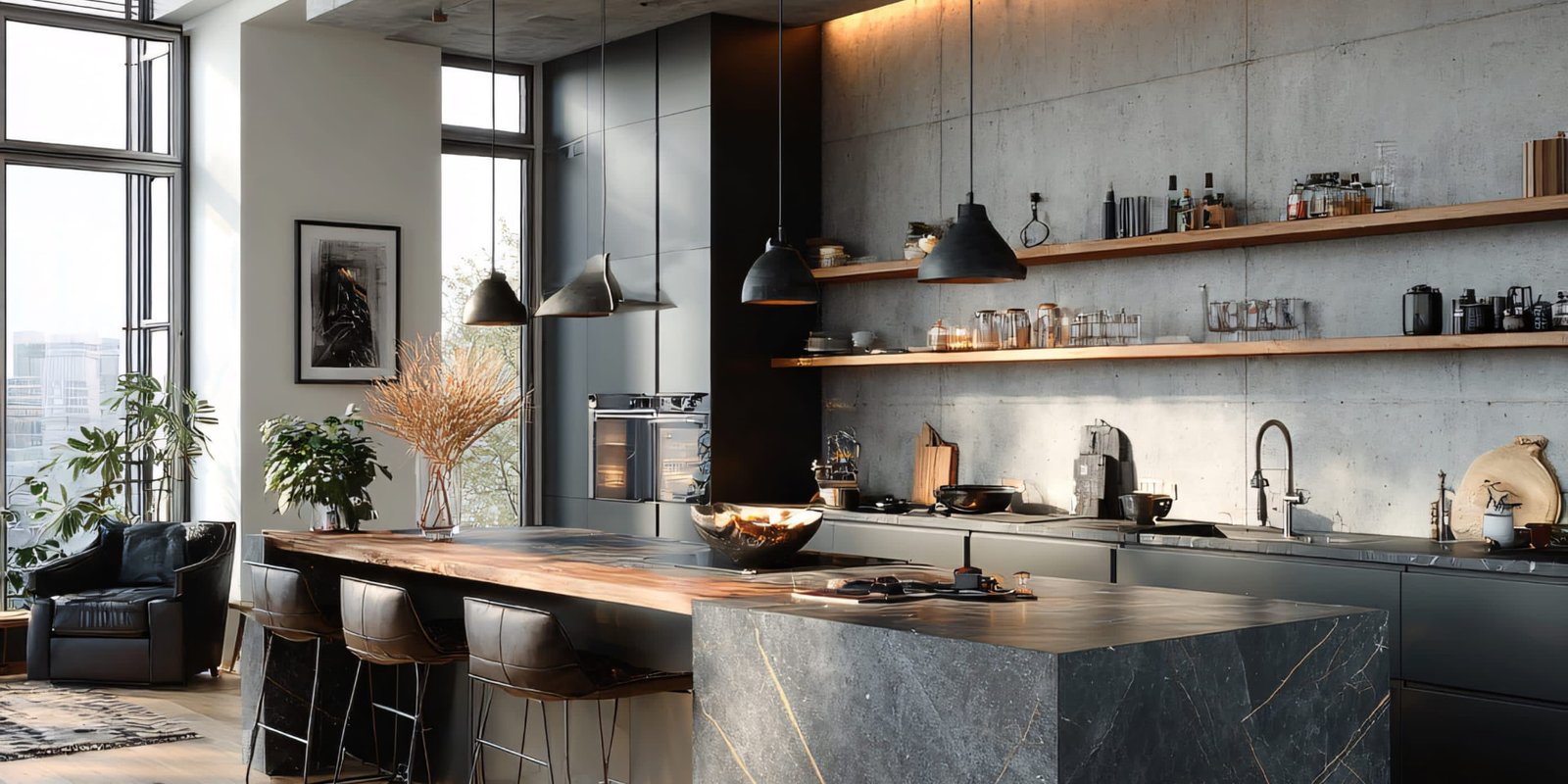 Loft kitchen island